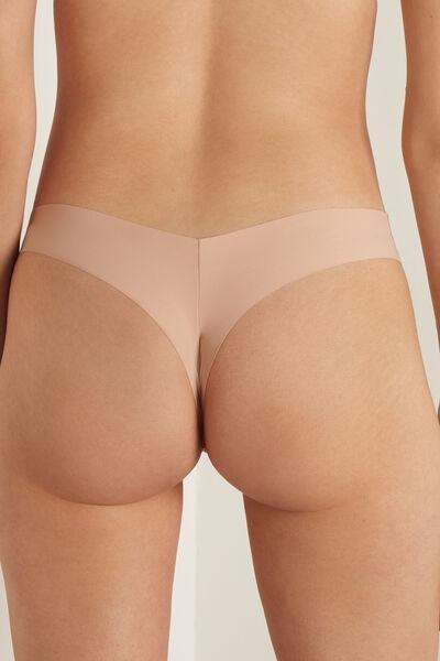 Tezenis - Nude High-Cut Brazilian Laser Cut Microfibre Briefs