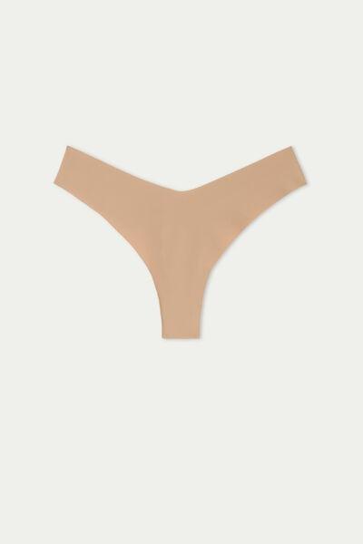 Tezenis - Nude High-Cut Brazilian Laser Cut Microfibre Briefs