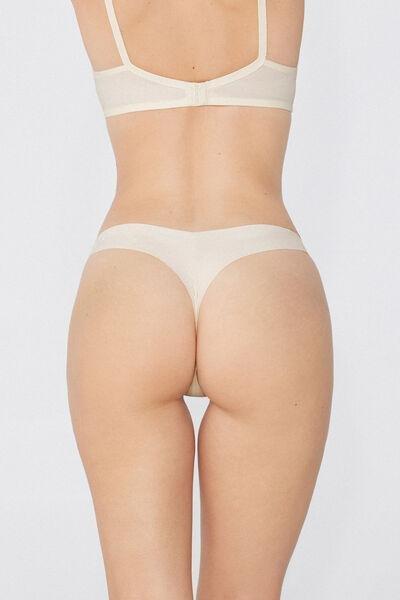Cream High-Cut Brazilian Briefs, Ivory Cream, large image number 5