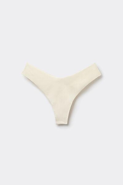 Cream High-Cut Brazilian Briefs, Ivory Cream, large image number 8