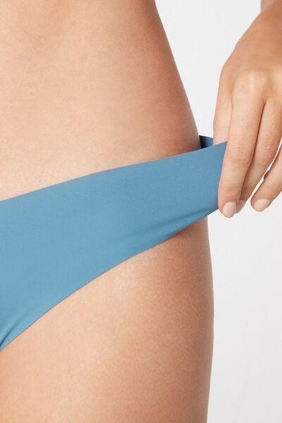 Blue High-Leg Laser-Cut Recycled Microfibre Brazilian Briefs, 5701_525Z, large image number 3