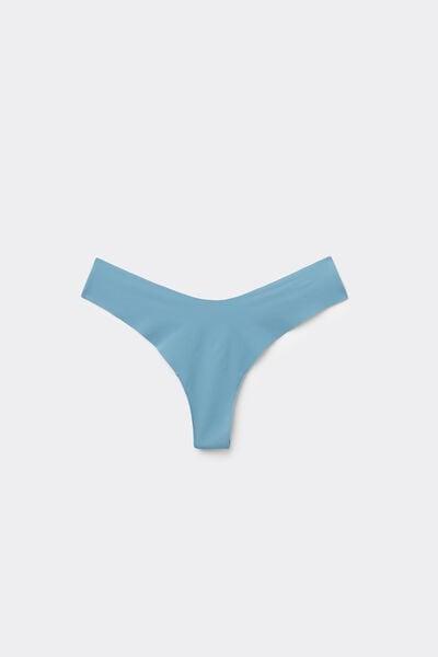 Blue High-Leg Laser-Cut Recycled Microfibre Brazilian Briefs, 5701_525Z, large image number 4
