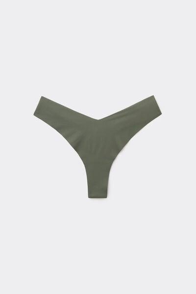 Green High-Leg Laser-Cut Recycled Microfibre Brazilian Briefs, 5701_578Z, large image number 3