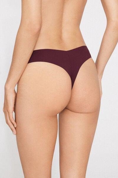 Brown High-Leg Laser-Cut Recycled Microfibre Brazilian Briefs, 5701_581Z, medium