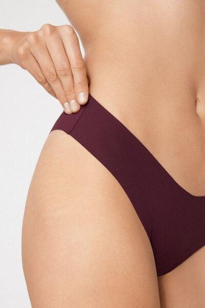 Brown High-Leg Laser-Cut Recycled Microfibre Brazilian Briefs, 5701_581Z, large image number 3