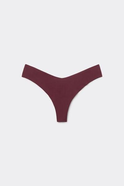 Brown High-Leg Laser-Cut Recycled Microfibre Brazilian Briefs, 5701_581Z, large image number 4