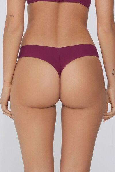 Burgundy High-Leg Laser-Cut Brazilian Briefs, 5701_719Y, large image number 2