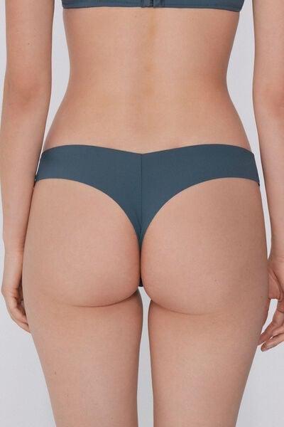 Grey High-Leg Laser-Cut Microfibre Brazilian Briefs, 5701_731Y, large image number 2