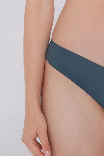 Grey High-Leg Laser-Cut Microfibre Brazilian Briefs, 5701_731Y, large image number 3