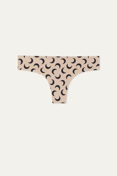 PINK BLUSH MOON PRINT Laser-Cut Printed Microfibre Brazilian Briefs, , large image number 4