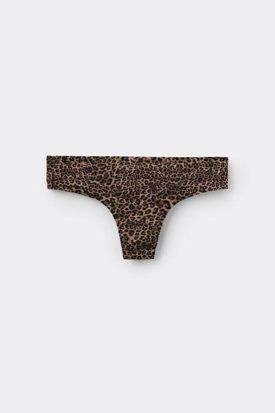 Brown Laser-Cut Printed Microfibre Brazilian Briefs, 5701_519Z, large image number 0