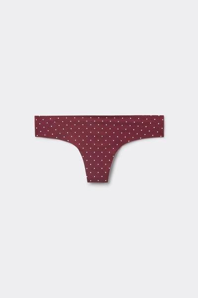 BURGUNDY Laser-Cut Printed Microfibre Brazilian Briefs, 5701_583Z, large image number 0