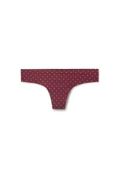 BURGUNDY Laser-Cut Printed Microfibre Brazilian Briefs, 5701_583Z, large image number 1