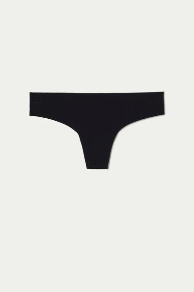 Tezenis - Black Raw-Edge Microfibre Brazilian