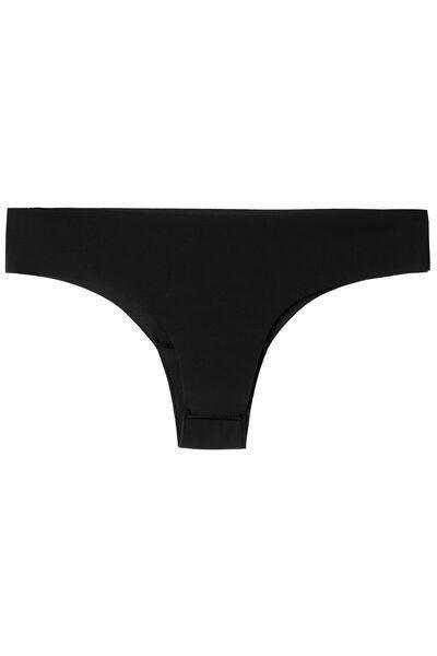 Tezenis - Black Raw-Edge Microfibre Brazilian