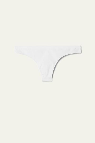 White Cotton Brazilian Briefs, , large image number 4