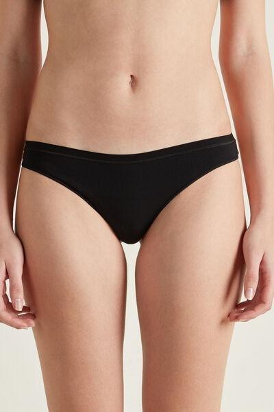 Black Cotton Brazilian Briefs, , large image number 0