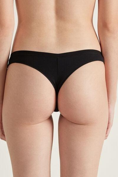 Black Cotton Brazilian Briefs, , large image number 2