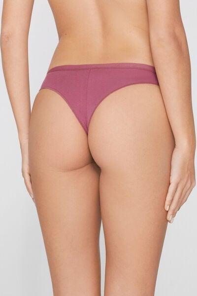 Pink Plain Colour Cotton Brazilian Briefs, 5701_179Z, large image number 2