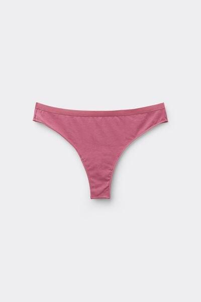 Pink Plain Colour Cotton Brazilian Briefs, 5701_179Z, large image number 4