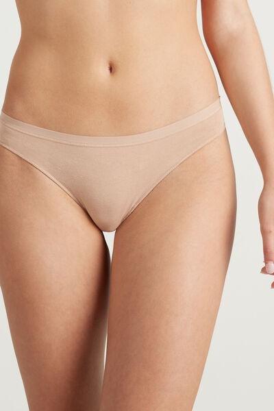 Beige Cotton Brazilian Briefs, , large image number 0