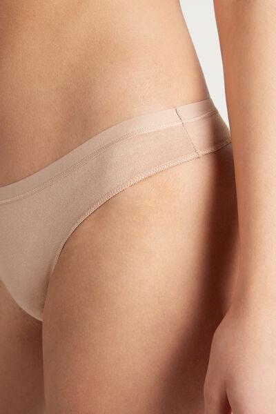 Beige Cotton Brazilian Briefs, , large image number 3
