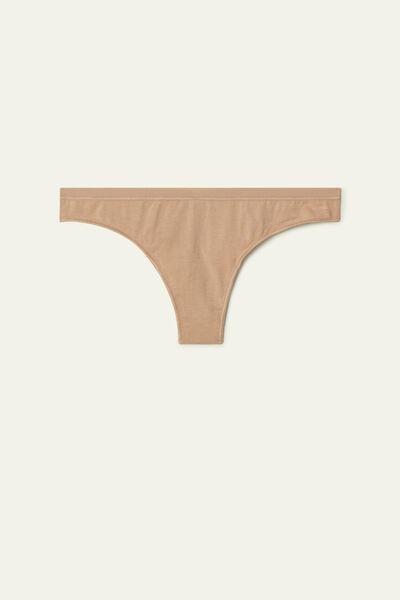Beige Cotton Brazilian Briefs, , large image number 4