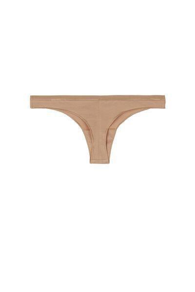 Beige Cotton Brazilian Briefs, , large image number 5