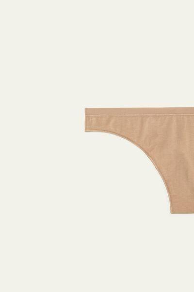 Beige Cotton Brazilian Briefs, Natural Blush, large image number 6