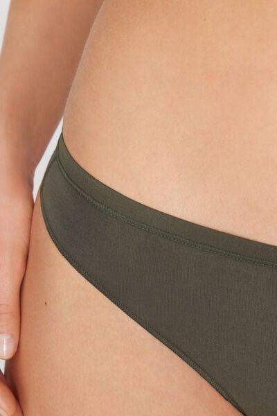 Green Plain Colour Cotton Brazilian Briefs, 5701_226Z, large image number 1