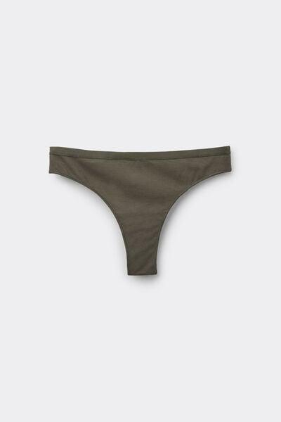 Green Plain Colour Cotton Brazilian Briefs, 5701_226Z, large image number 2