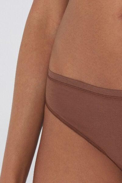 Caramel Plain Colour Brazilian Cotton Briefs, 5701_304Y, large image number 3