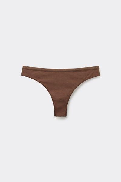Caramel Plain Colour Brazilian Cotton Briefs, 5701_304Y, large image number 4