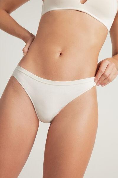 Cream Cotton Brazilian Briefs, , large image number 1
