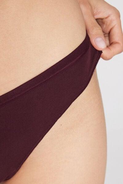 Brown Plain Colour Cotton Brazilian Briefs, 5701_581Z, large image number 3