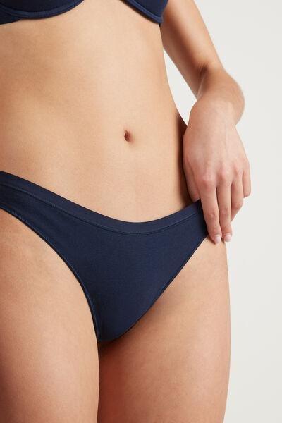 Blue Cotton Brazilian Briefs, , large image number 1