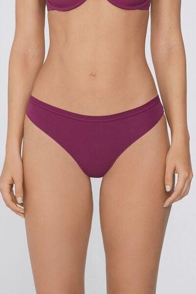 Burgundy Plain Colour Brazilian Briefs, 5701_719Y, large image number 1
