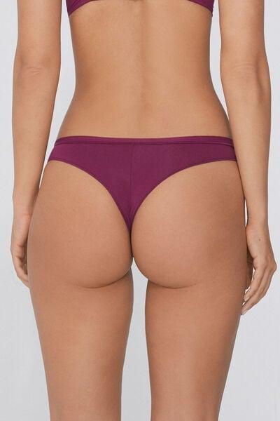 Burgundy Plain Colour Brazilian Briefs, 5701_719Y, medium