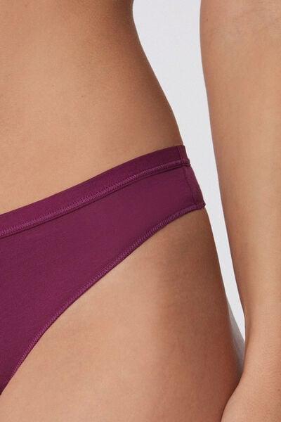 Burgundy Plain Colour Brazilian Briefs, 5701_719Y, large image number 3