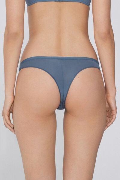 Blue Plain Colour Brazilian Briefs, 5701_730Y, large image number 2
