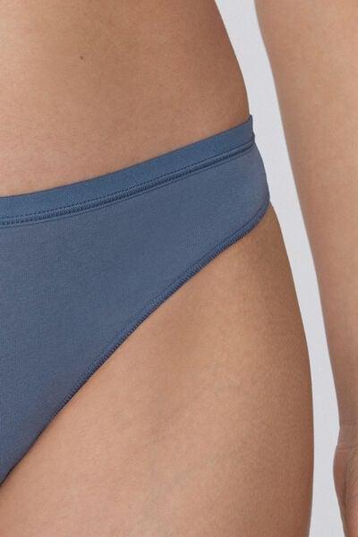 Blue Plain Colour Brazilian Briefs, 5701_730Y, large image number 3