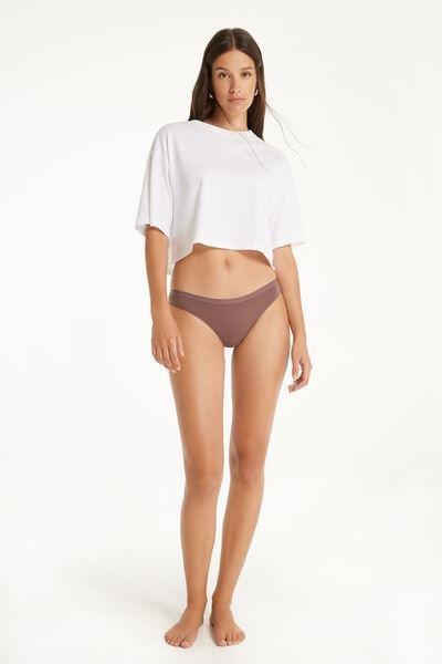 Brown Low-Rise Cotton Brazilian Briefs, 5701_872V, large image number 0