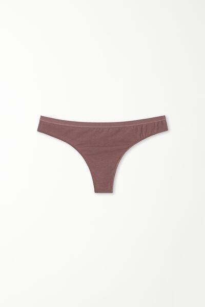 Brown Low-Rise Cotton Brazilian Briefs, 5701_872V, large image number 4