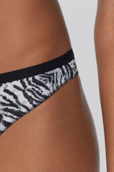 White Animal Print Cotton Brazilian Briefs, 5701_613Y, large image number 3