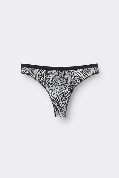 White Animal Print Cotton Brazilian Briefs, 5701_613Y, large image number 4