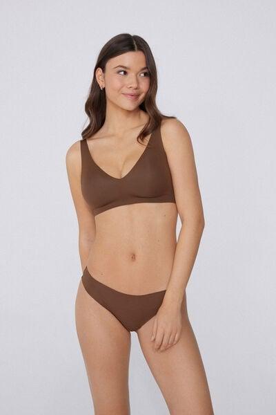 Caramel Seamless Brazilian Cotton Briefs, 5701_304Y, large image number 0