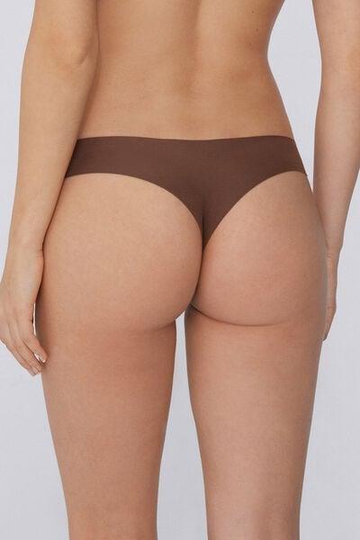Caramel Seamless Brazilian Cotton Briefs, 5701_304Y, large image number 2