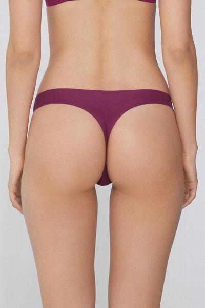 Burgundy Seamless Brazilian Briefs, , large image number 2