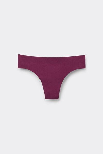 Burgundy Seamless Brazilian Briefs, , large image number 4