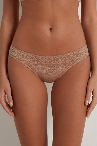 Beige Sheer Brazilian Briefs, , large image number 0